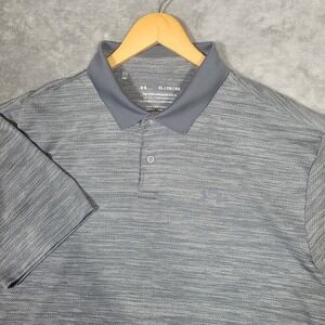 Under Armour Mens XL The Performance Polo Shirt Gray Short Sleeve Loose Fit